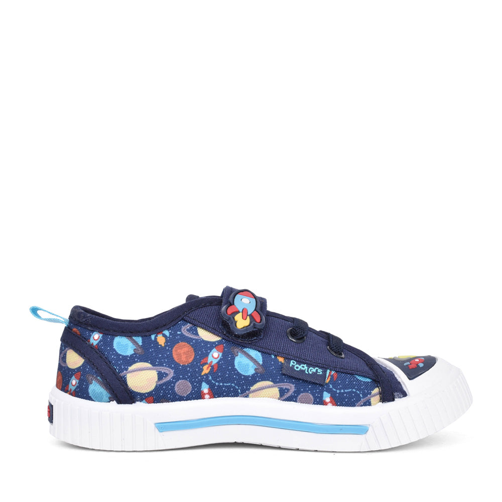 Boys Zyon Velcro Canvas Shoe In Navy