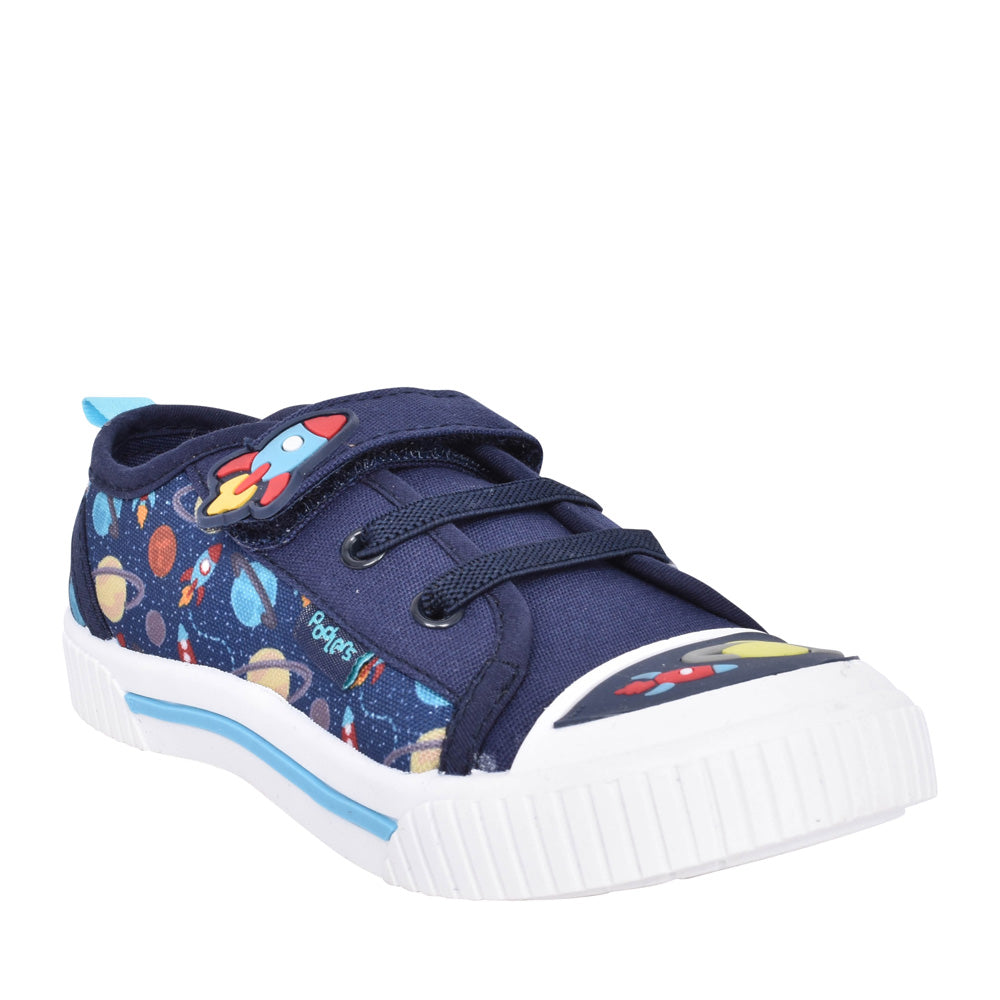 Boys Zyon Velcro Canvas Shoe In Navy