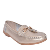 Ladies Nautical Slip-on Shoe In Gold