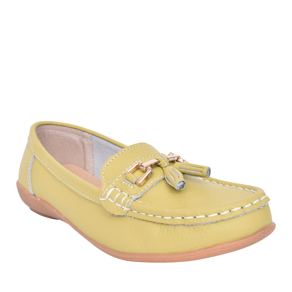 Ladies Nautical Slip-on Shoe In Lime