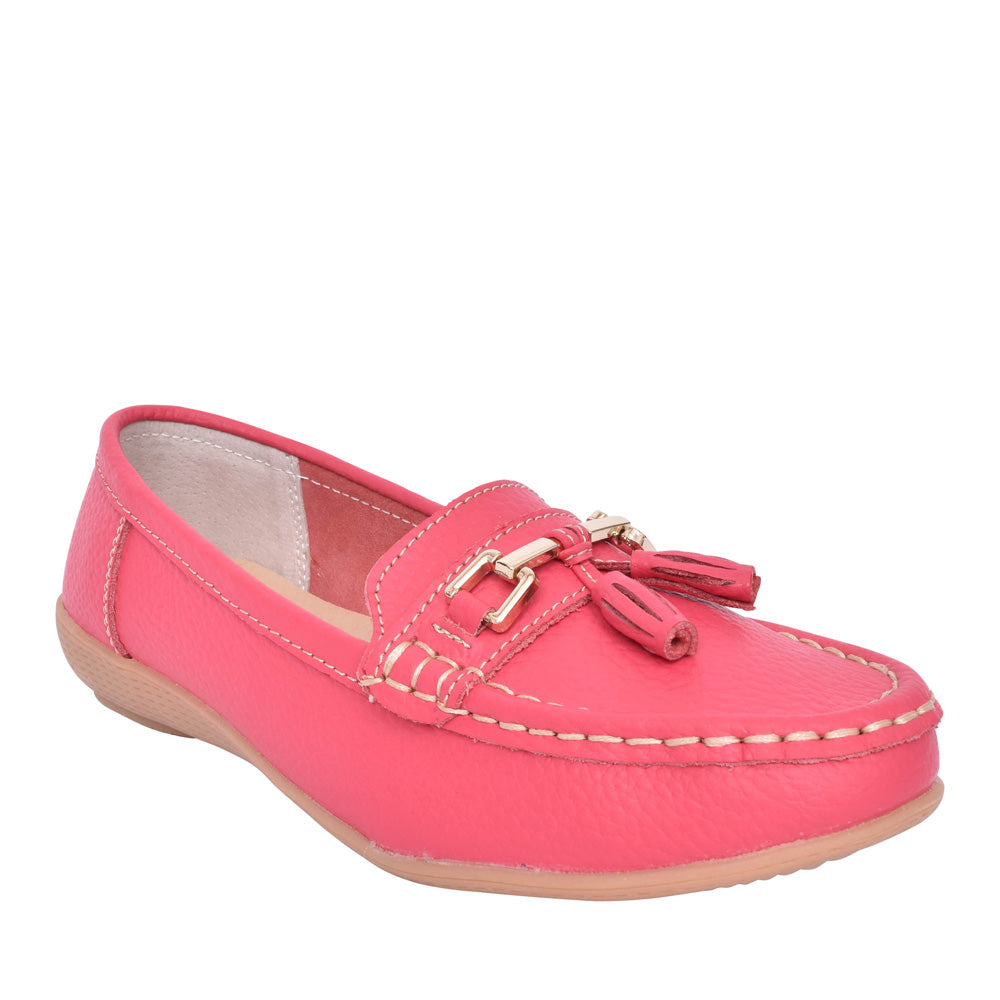 Ladies Nautical Slip-on Shoe In Watermelon