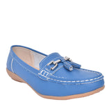 Ladies Nautical Slip-on Shoe In French Blue