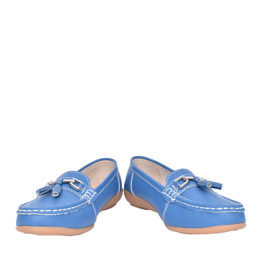 Ladies Nautical Slip-on Shoe In French Blue