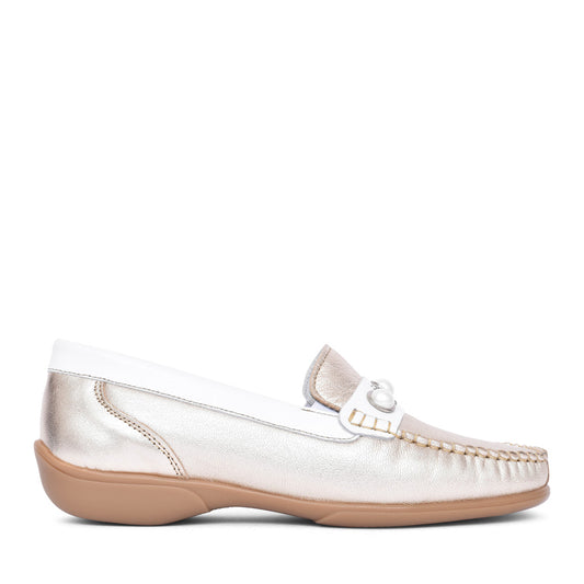 Ladies Bella Slip On Loafer In Gold