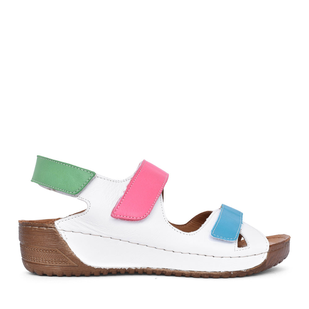 Ladies Daria A7211 Sandal In White Multi