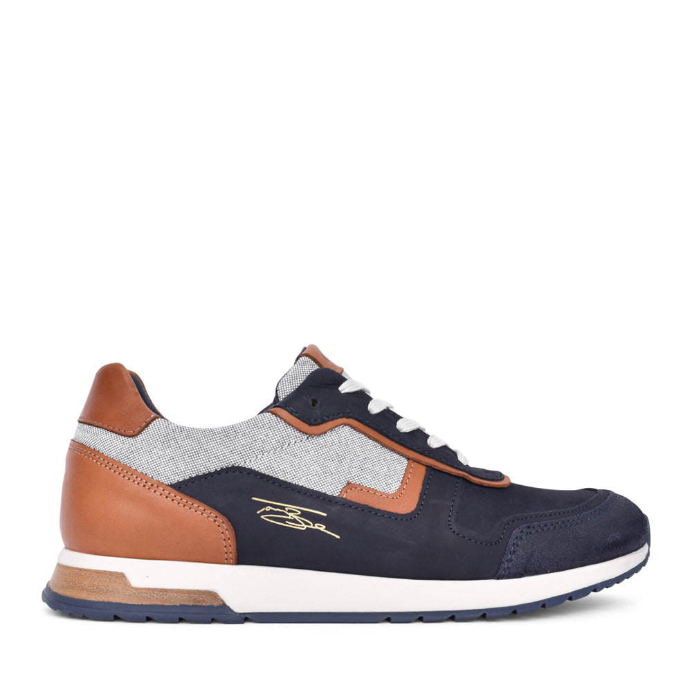 Mens Basham Laced Trainer In Navy