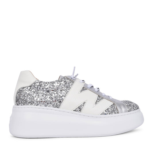 Ladies A-2664-t Platform Trainer In Platino
