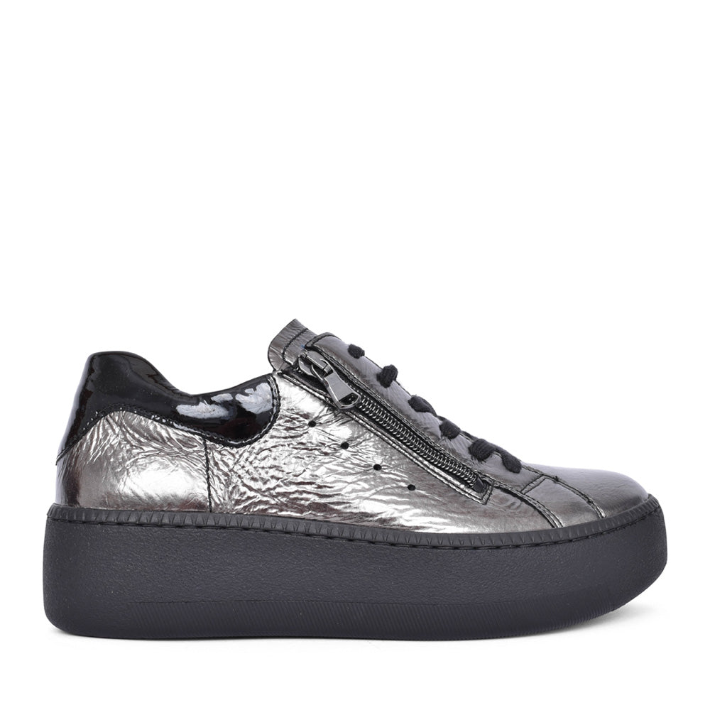 Ladies 733021 H-nicky Laced Trainer In Pewter