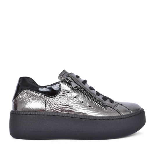 Ladies 733021 H-nicky Laced Trainer In Pewter