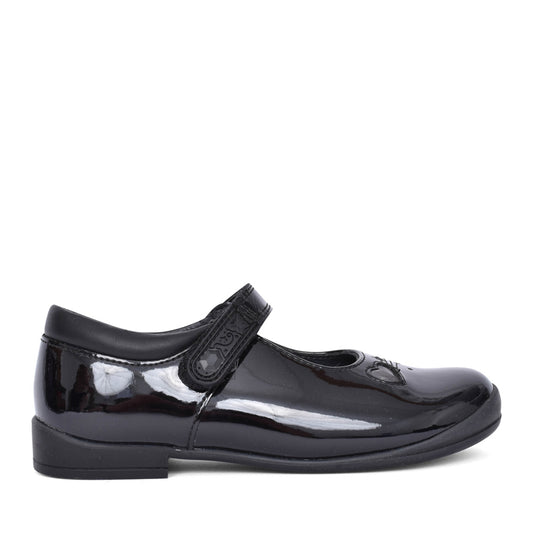 Girls Stardust Black Patent Mary Jane Shoe In Kids F Fit