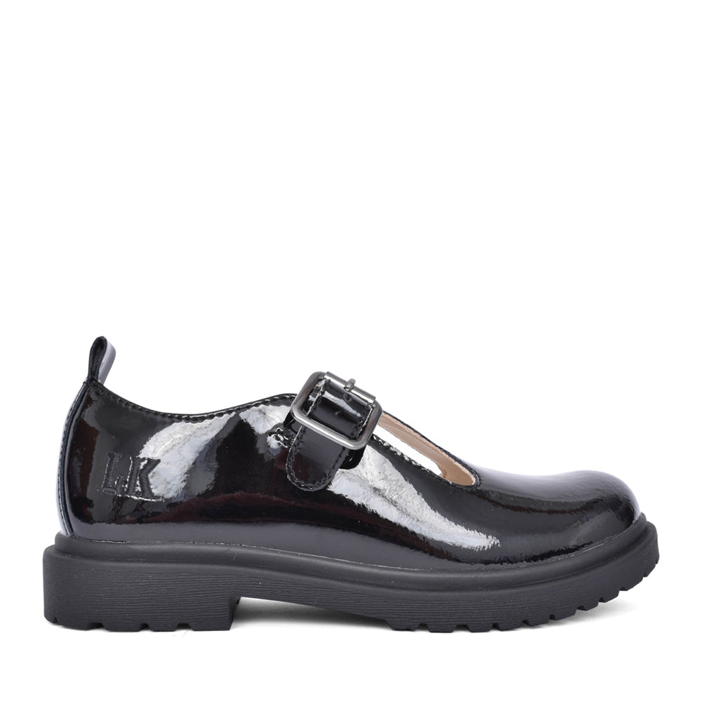 Girls Lk8677 Matilda T-bar Shoe In Blk Patent