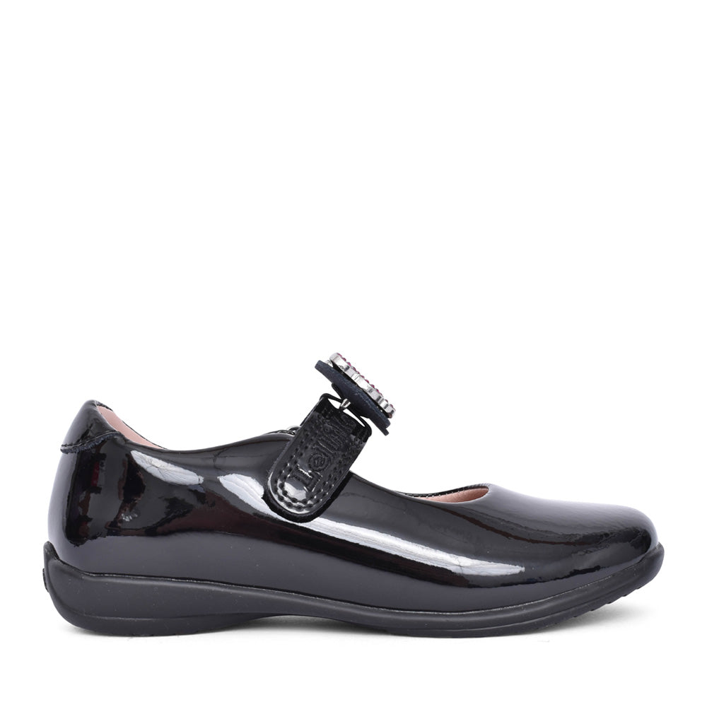Girls Lk8611 Luna 2 F-fit Mary Jane Shoe In Blk Patent