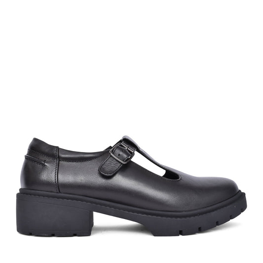 Girls Brunel T-bar Shoe In Black