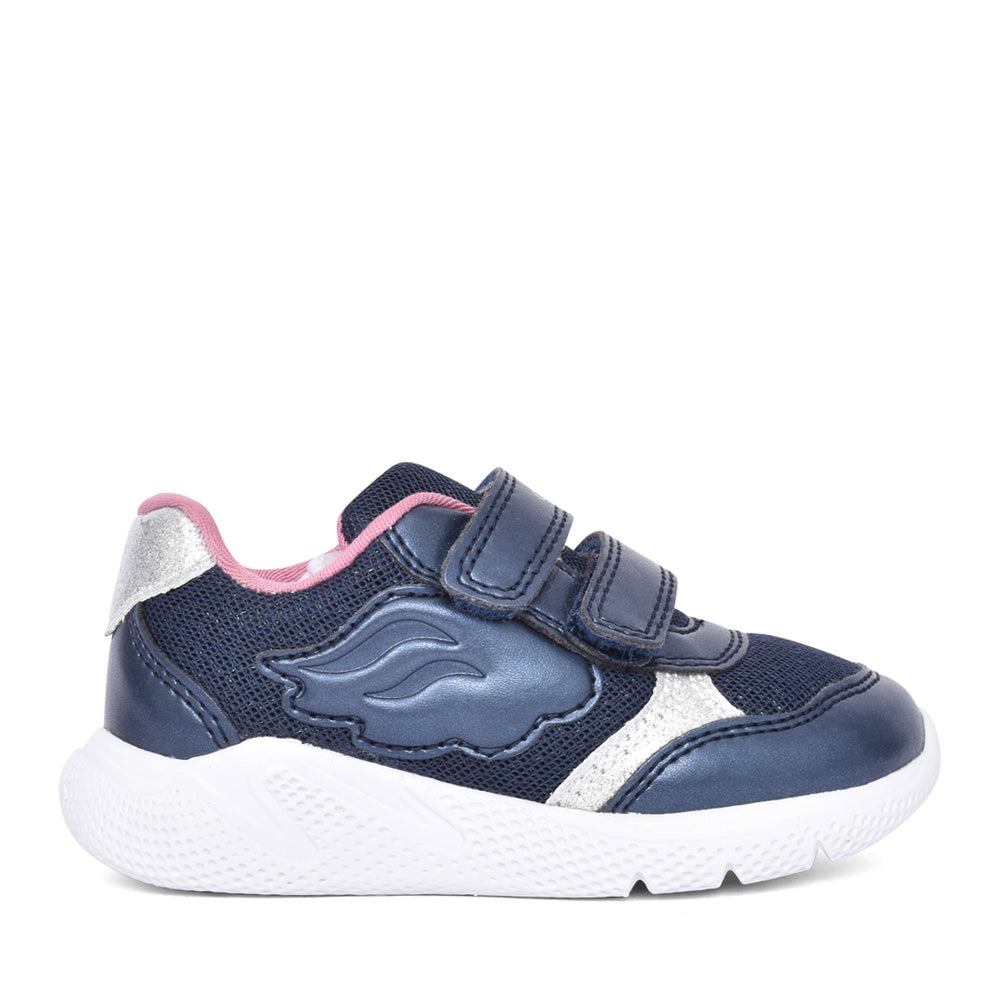 Girls B454tc B Sprintye Velcro Trainer In Navy