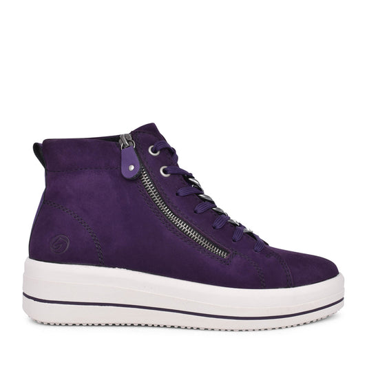 Ladies D1c70 Laced Ankle Boot In Purple