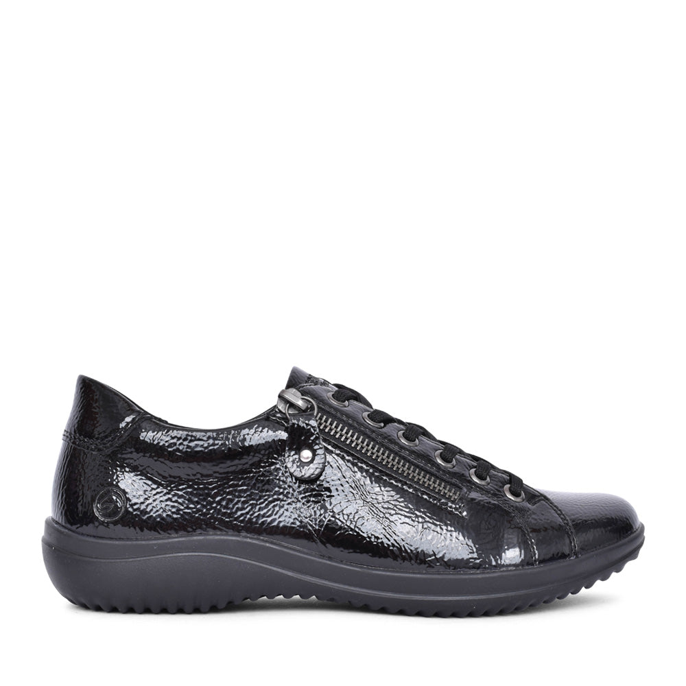 Ladies D1e03 Laced Trainer In Black