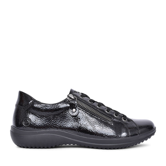Ladies D1e03 Laced Trainer In Black