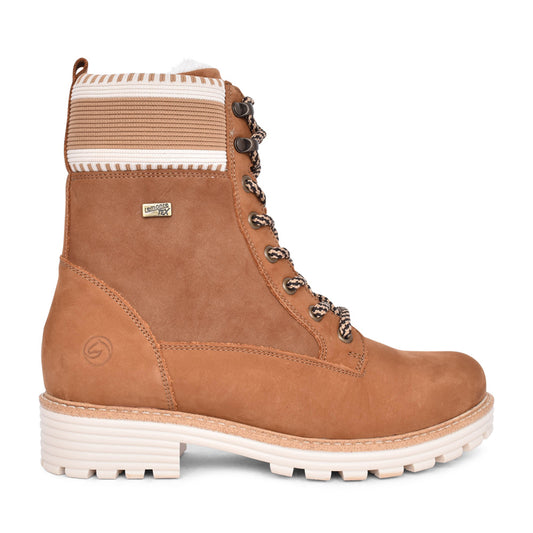 Ladies D0w77 Laced Ankle Boot In Tan