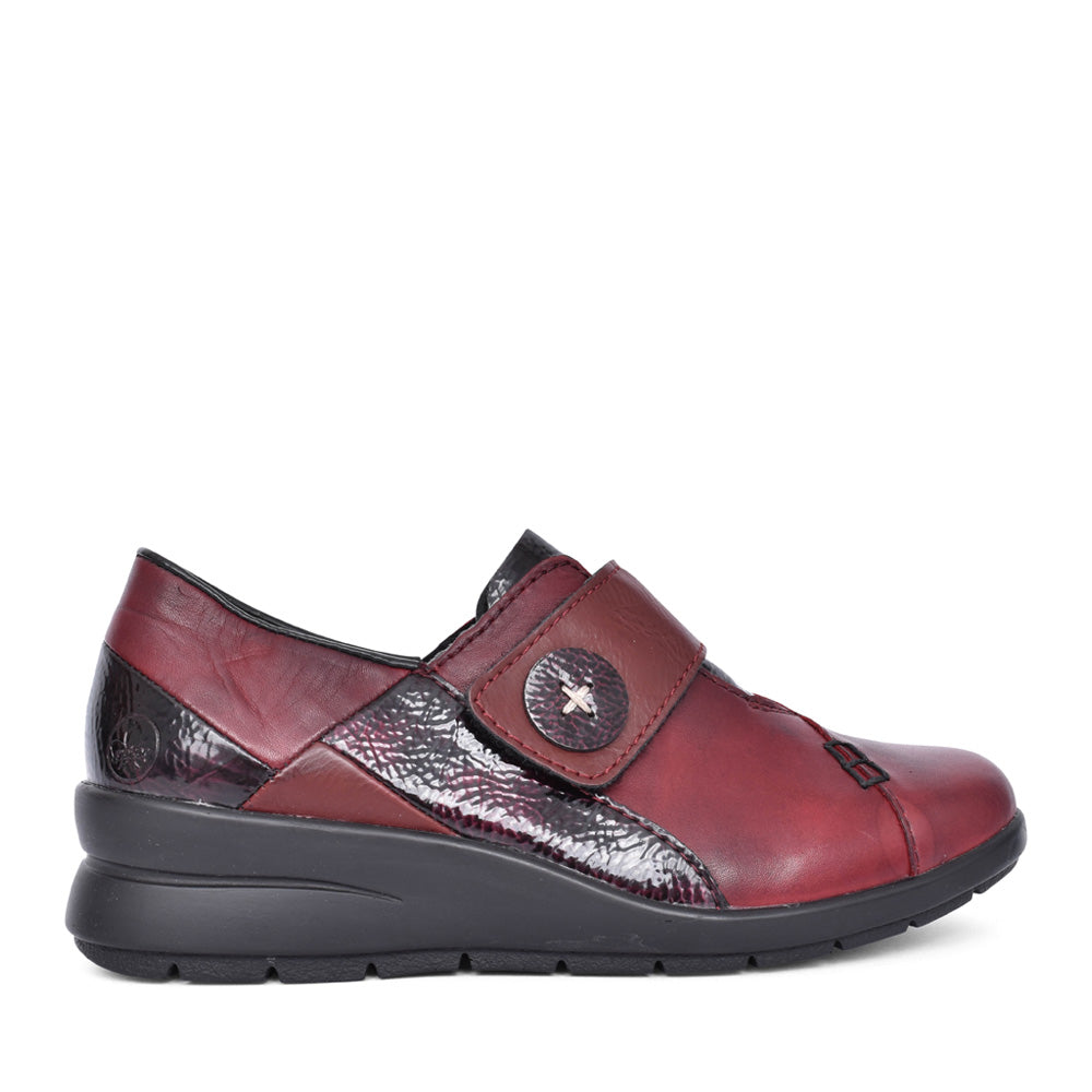 Ladies L4856 Velcro Shoe In Wine