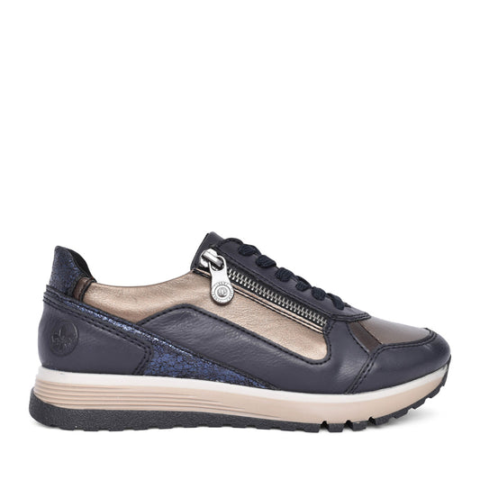 Ladies 49002 Laced Trainer In Navy