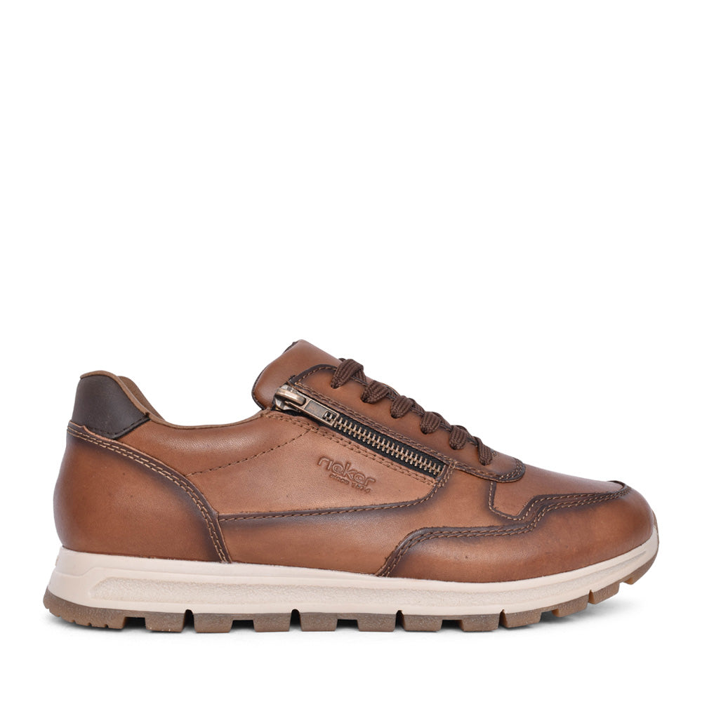 Mens B0504 Laced Trainer In Brown