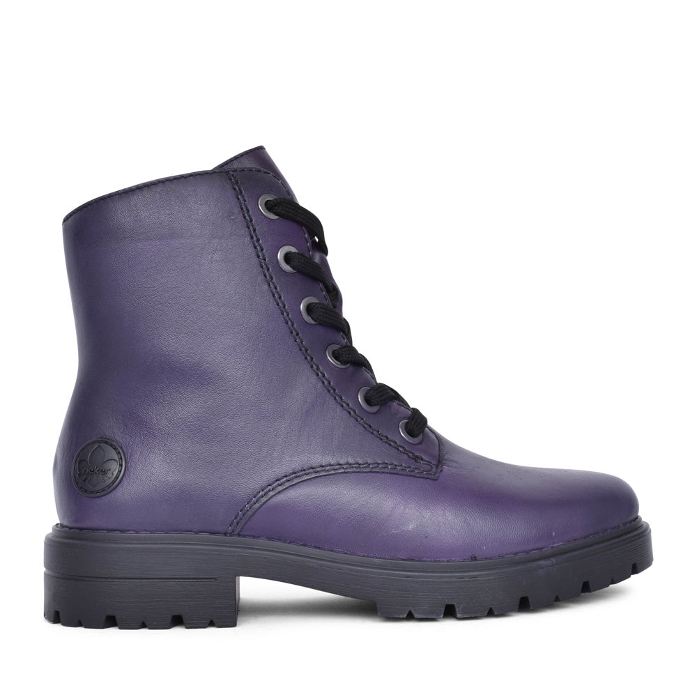 Ladies Z2841 Laced Ankle Boot In Purple
