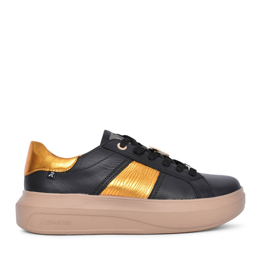 Ladies W1202 Laced Trainer In Black Multi