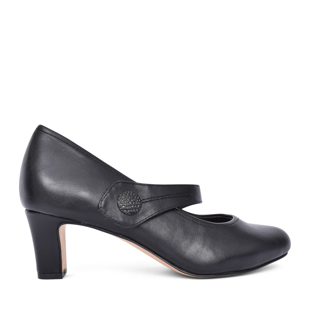 Ladies 8-22474 Medium Heel Court Shoe In Black