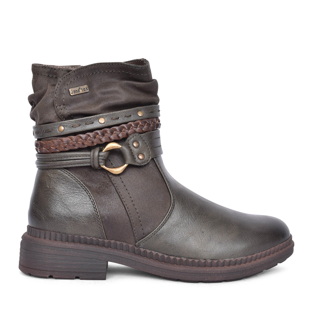 Ladies 8-25464 Ankle Boot In Olive