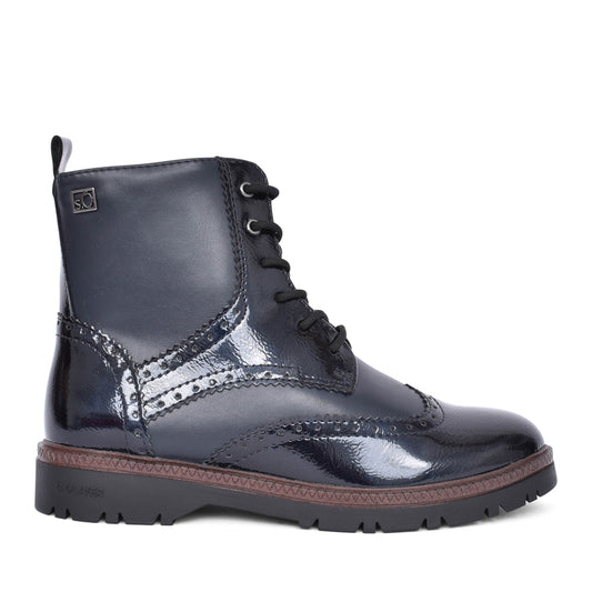 Ladies 5-25232 Laced Ankle Boot In Navy