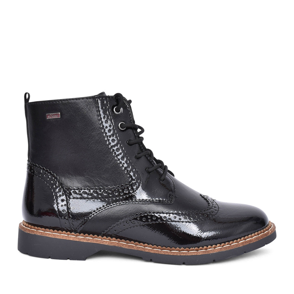 Ladies 5-25255 Laced Ankle Boot In Black