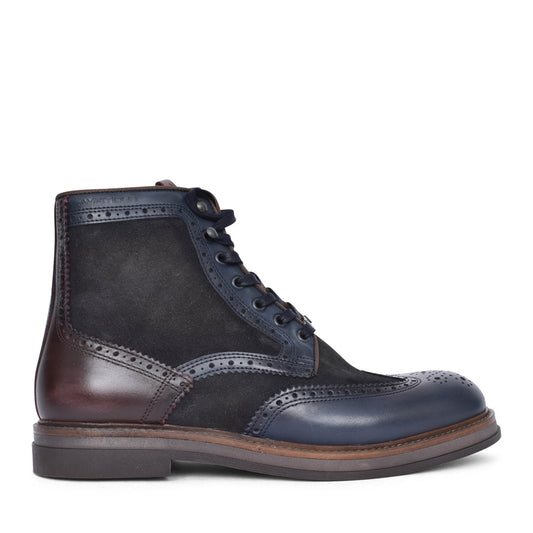 Mens 12432b Laced Ankle Boot In Navy