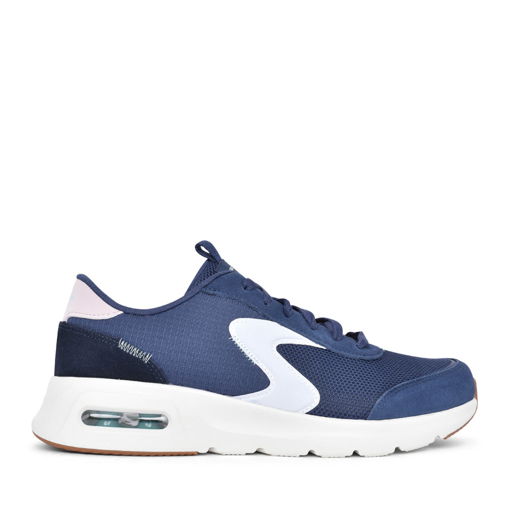Ladies 150076 Skech-air Court Trainer In Navy