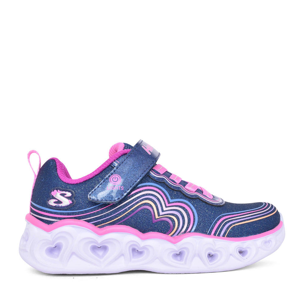 Girls 302689l Heart Lights Retro Trainer In Navy