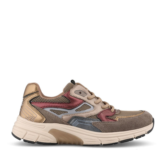 Gabor Ladies 0306.01.003 Posey Rollingsoft Trainer In Taupe Metallic