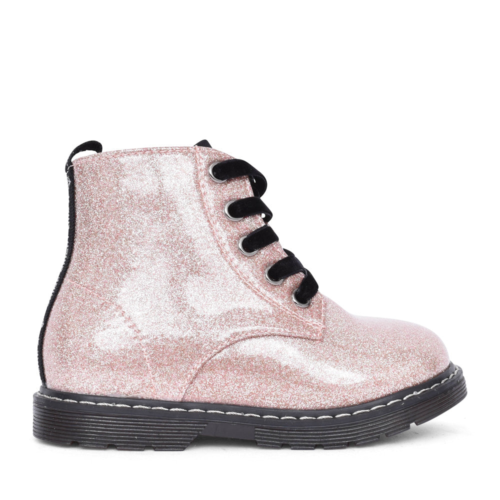 Girls 241341 Laced Ankle Boot In Pink