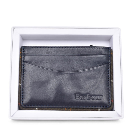 Mens Chatton Leather Card Holder In Navy