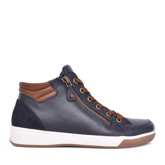 Ladies 12-24499 Rom Laced Ankle Boot In Navy