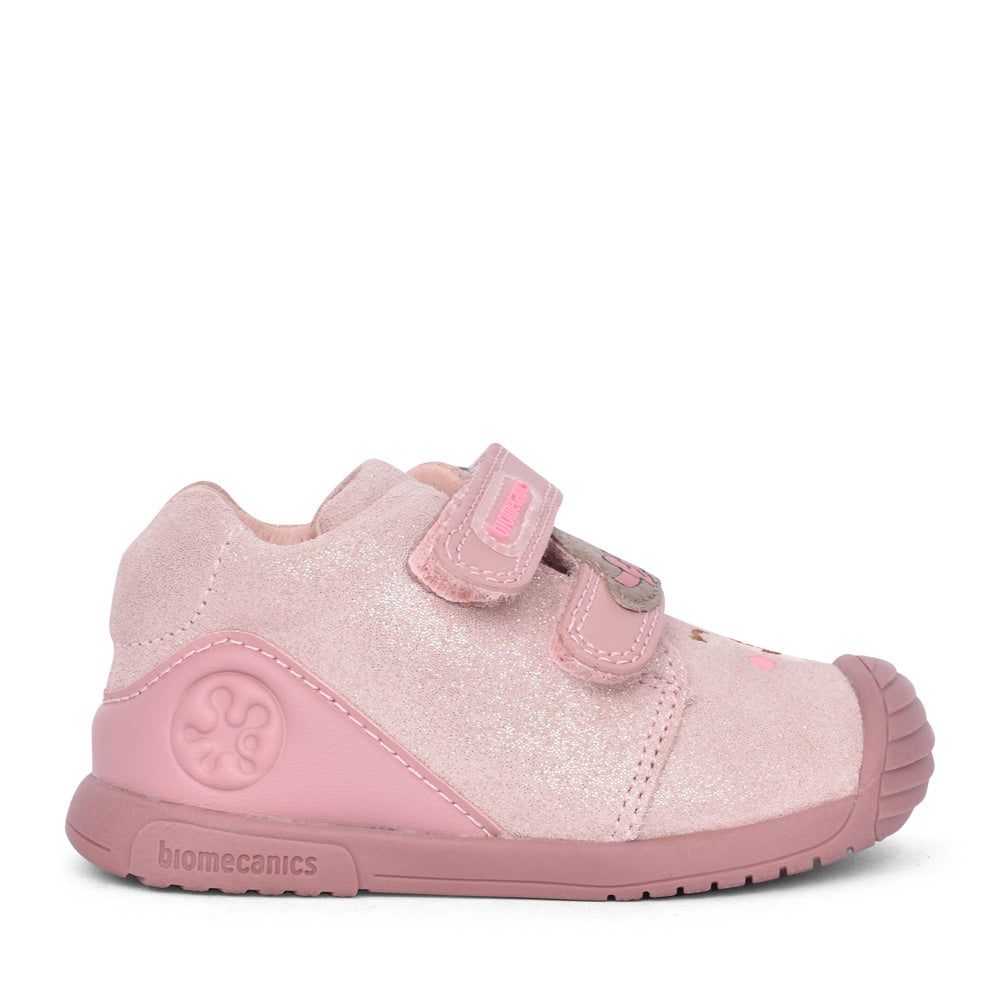 Girls 241107 Double Velcro Shoe In Pink