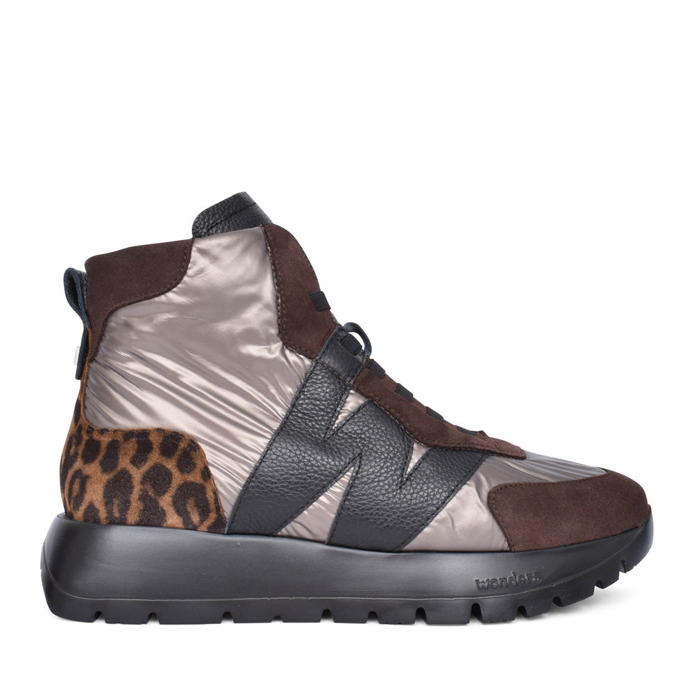 Ladies A-2471 Platform Ankle Boot In Brown-multi