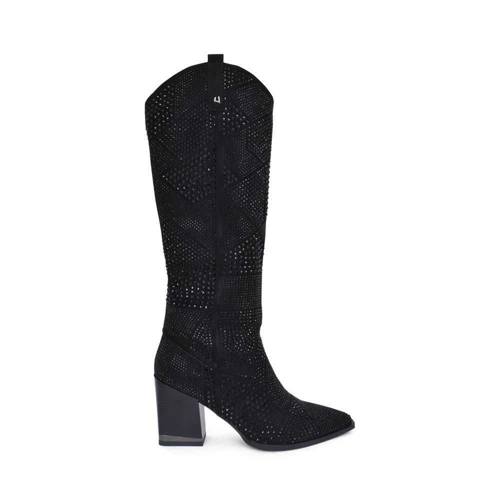 Ladies Young & Beautiful Long Leg Boot In Black 