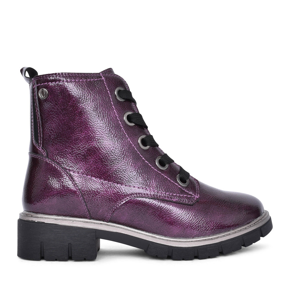Ladies Jojo Ulb350 Laced Ankle Boot In Purple