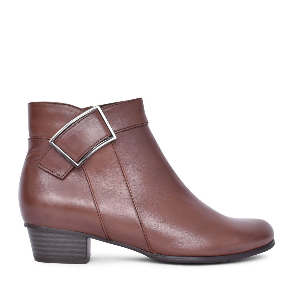 Ladies Stefany-388 Low Heel Ankle Boot In Tan