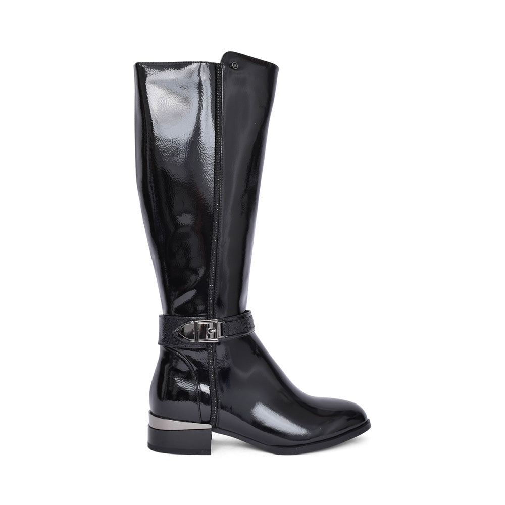 Ladies Bateen Long Leg Boot In Black