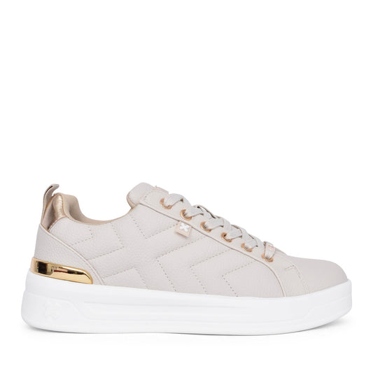 Ladies 143057 Laced Trainer In Beige