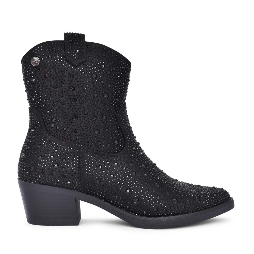 Ladies 143116 Low Heel Ankle Boot In Black