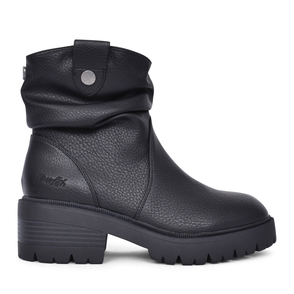 Ladies Juniper Low Heel Ankle Boot In Black