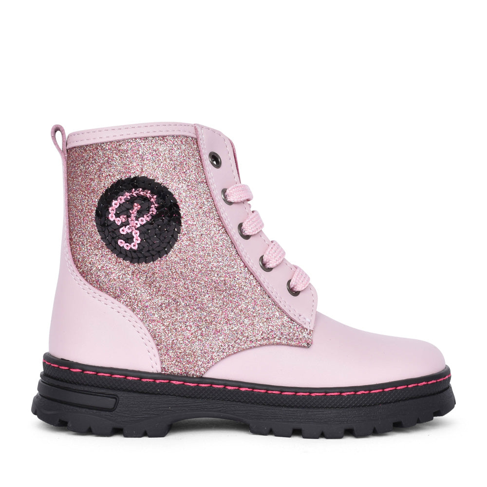 Girls 433975 Laced Ankle Boot In Rose