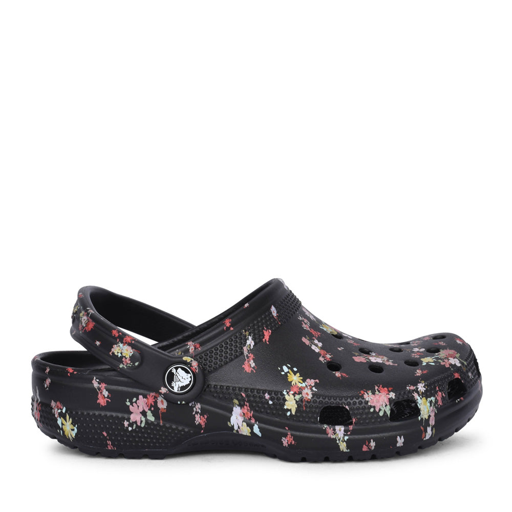 Ladies 210397 Classic Ditsy Floral Clog In Black