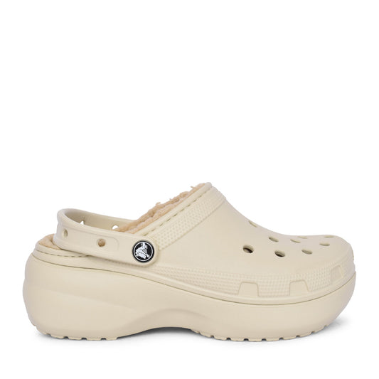 Ladies 207938 Classic Platform Lined Clog In Bone